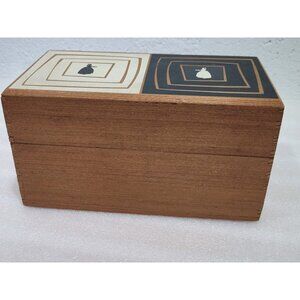 Vintage Wooden Trinket Box Storage Decor Dovetail Lady Silhouette Stash